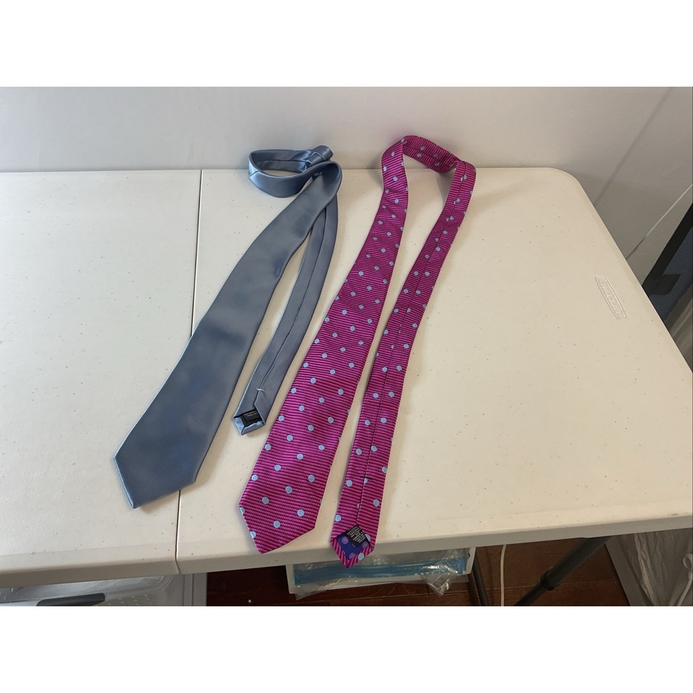 Lot of 2 Ted Baker/Puccini‎ Silk/Microfiber Handmade Ties USA Office